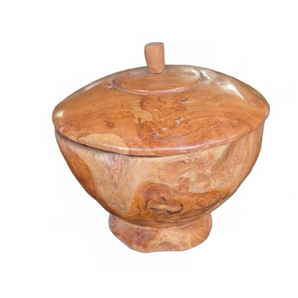 Hand-Turned Burl Wood Covered Bowl