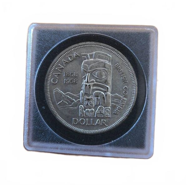 1958 Canada British Columbia Silver Dollar