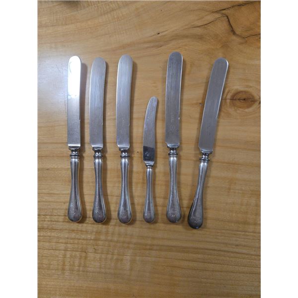6 RKG Sterling Silver Knives