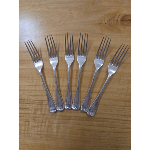 6 English Sterling Silver Forks