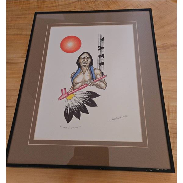Original 1992 Jerry Daniels Canadian Indigenous Artwork, 16 x 20