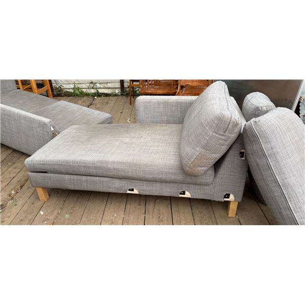 Modular Grey Fabric Sectional Sofa with Chaise 2 Piece