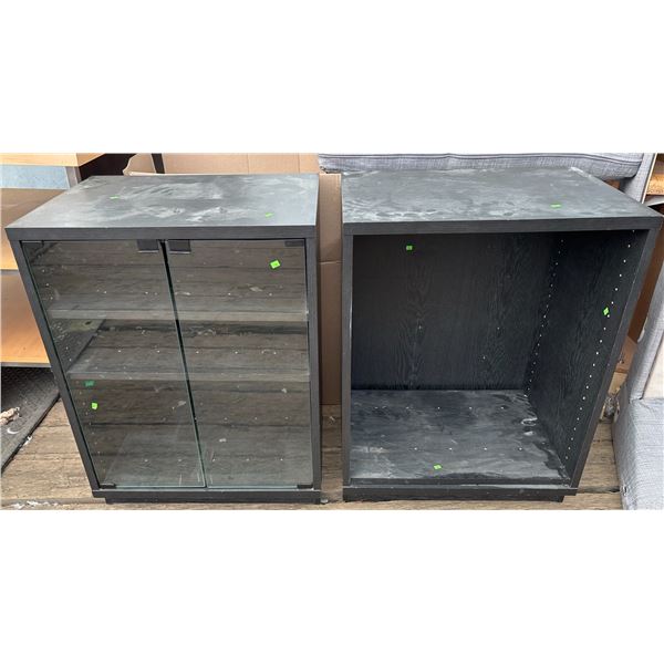 Black Wooden Display Cabinets