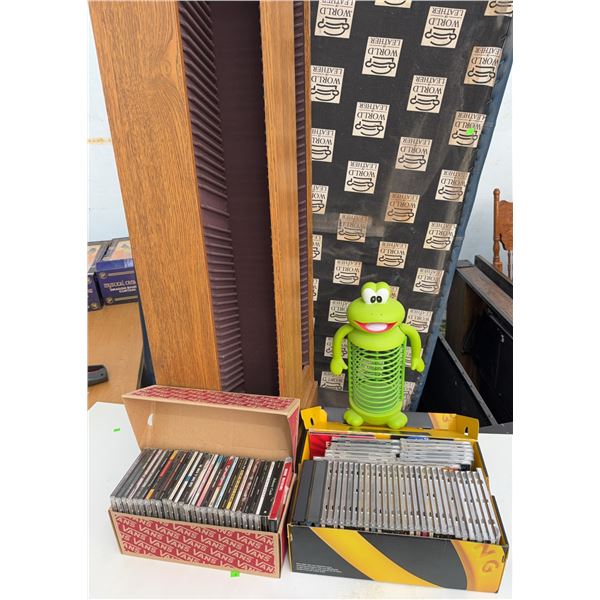 Over 70 Rock and Pop CDs with Green Frog CD Holder