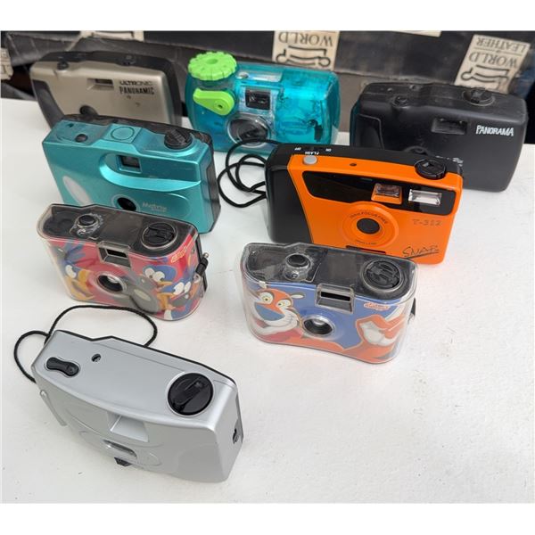 8 Mixed 35mm Point-and-Shoot Film Cameras