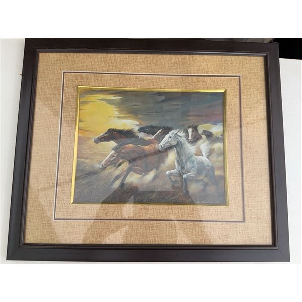 Framed Horse Print Artwork, 16x13 Inches with Frame