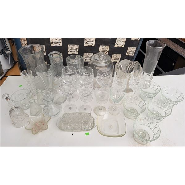 Cut And Pressed Glass Drinkware, Bowls, Vases, And Serving Pieces