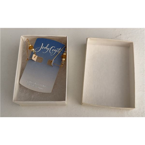 Jody Coyote Earrings Sterling Silver with 14KT Gold-Filled Earwire