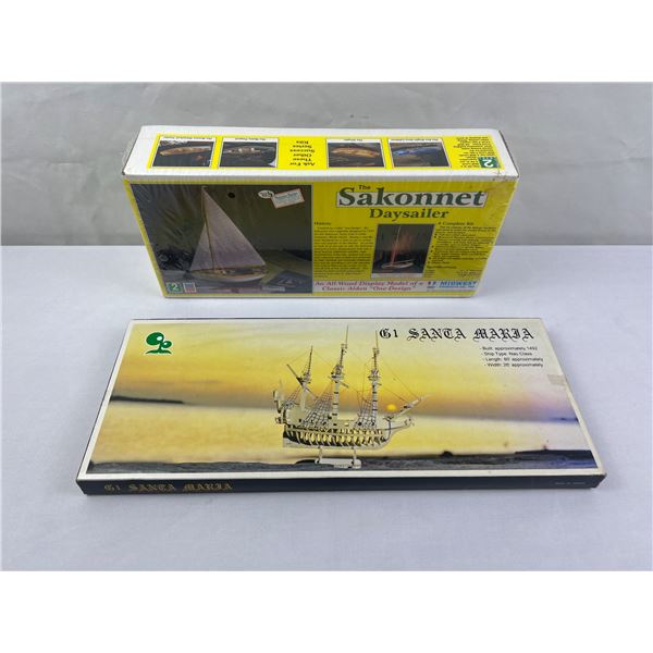 Vintage model kits Santa Maria & Sakonnet Day Sailer