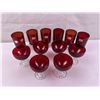 Image 1 : 1970s red glass drinking glasses