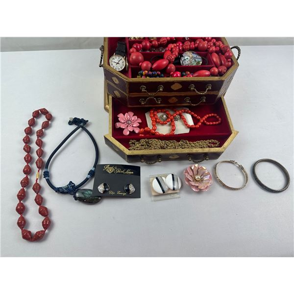 Jewelry box with costume jewelry