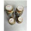 Image 3 : 4 HAND PAINTED VINTAGE SATSAMA PORCELAIN VASE