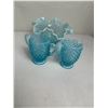 Image 1 : Vintage Fenton Blue Opalescent Hobnail Glassware: Uranium or Maganese Glass