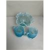 Image 2 : Vintage Fenton Blue Opalescent Hobnail Glassware: Uranium or Maganese Glass