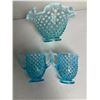 Image 3 : Vintage Fenton Blue Opalescent Hobnail Glassware: Uranium or Maganese Glass