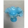 Image 2 : Vintage Milk Glass Blue Fenton Blue Hobnail  Vase - Uranium or Manganese Glass