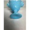 Image 3 : Vintage Milk Glass Blue Fenton Blue Hobnail  Vase - Uranium or Manganese Glass