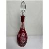 Image 1 : Nachtmann Traube Ruby Red Cut-to-Clear Crystal Decanter with Stopper