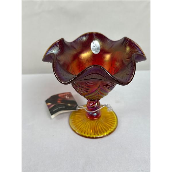 Vintage Fenton Ruby Carnival Glass Candy Dish