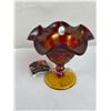 Image 1 : Vintage Fenton Ruby Carnival Glass Candy Dish