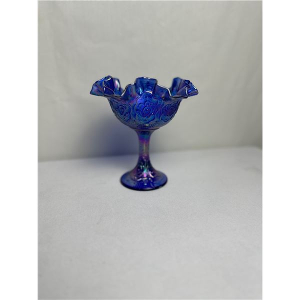 Vintage Fenton Persian Medallion Carnival Glass Ruffled Compote