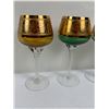 Image 2 : 5 Vintage Murano Crystal Hock Wine Glasses