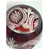 Image 4 : Vintage Very Large Bohemian Ruby Red Cut-to-Clear Crystal Vase/Urn with Lid