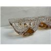 Image 2 : 6 Vintage Julia Amber Cut-to-Clear Crystal Glass Bowls