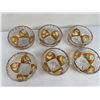 Image 3 : 6 Vintage Julia Amber Cut-to-Clear Crystal Glass Bowls