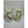 Image 1 : Victorian Antique Art URANIUM Glass Vases, Matched Pair: