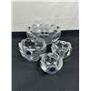 Image 1 : Set of 4 Vintage Royal Copenhagen Crystal Lotus Candle Holders/Bowls