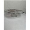 Image 1 : Vintage Clear and Red Cut-to-Clear Crystal Pedestal Cake plate