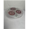 Image 2 : Vintage Clear and Red Cut-to-Clear Crystal Pedestal Cake plate