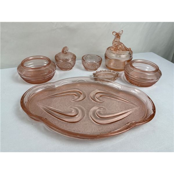 Collection of Vintage Pink Depression Glass