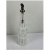 Image 3 : Vintage Bohemian White Overlay Glass Decanter with Metal stopper/pourer