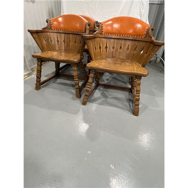 Vintage Romweber Viking Oak Barrel Back Chairs