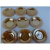 Image 3 : Set of 9 Vintage Fire-King Tea Cups/Saucers in the Peach Lustre Three Band Pattern