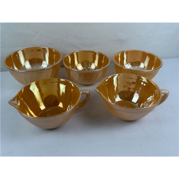 Vintage Fire-King Peach Luster Large Bowls