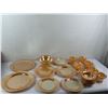 Image 1 : Vintage Fire-King Peach Lustre Tableware in the "Laurel Leaf" Pattern.