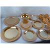 Image 2 : Vintage Fire-King Peach Lustre Tableware in the "Laurel Leaf" Pattern.