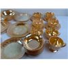 Image 3 : Vintage Fire-King Peach Lustre Tableware in the "Laurel Leaf" Pattern.