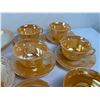 Image 8 : Vintage Fire-King Peach Lustre Tableware in the "Laurel Leaf" Pattern.