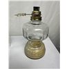 Image 4 : Two Vintage Clear Glass Oil Lamps with White Glass Shades