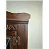 Image 2 : Hanging Wooden Corner Display Shelf with Leaded Glass Doors
