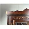 Image 3 : Hanging Wooden Corner Display Shelf with Leaded Glass Doors