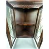 Image 4 : Hanging Wooden Corner Display Shelf with Leaded Glass Doors