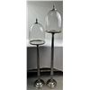 Image 1 : Pair of Tall Metal Stands with Glass Bell Jars