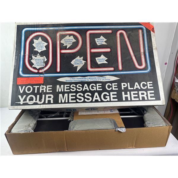 Neon "OPEN" Sign in Original Box, Never Opened