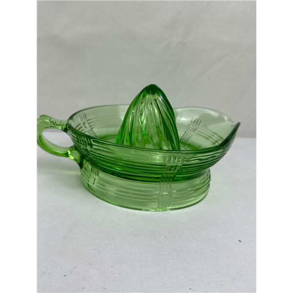 Vintage 1930s Uranium Depresssion Glass Citrus Juicer
