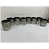 Image 2 : Vintage 1950-1960s Silver Ombre Fade & Embossed Botancial Leaf Motif Lowball Glasses